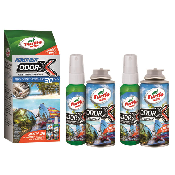 Power Out Odor-X Whole Car Air Freshener Caribbean Crush 25 FL OZ (2 Pack)